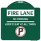 Signmission Fire Lane No Parking Keep Clear at All Times With No Parking Symbol, Green & White, GW-1818-24004 A-DES-GW-1818-24004 - alternate 1